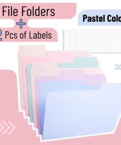 Mr. Pen- Pastel Poly File Folders, 1/3 Cut Tab, 6 Pack, Letter Size, Colored Letter Office Supplies File Folders Pastel Colors 6 per Pack 30 71VIE2JK4uL