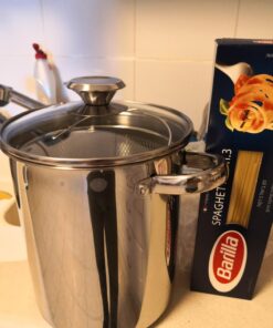 Cook N Home Deep Fryer Pot, Japanese Tempura Small Stainless Steel Deep Frying Pot, 304 Stainless Steel with Oil Drip Drainer Rack, Glass Lid, 6.3 inch/ 4Quart, for Kitchen French Fries, Chicken 22 71VIouikdVL