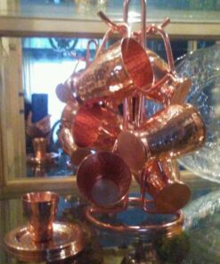 Spectrum Diversified Euro 6 Holder, Countertop Mug Tree, Mugs & Tea Cup Storage Rack, Coffee Counter Bar Accessory & Kitchen Organizer, 1 Count (Pack of 1), Copper 1 Count (Pack of 1) 30 71VJaBmcErL