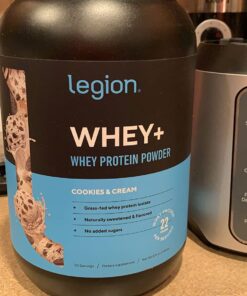LEGION Whey+ Cookies & Cream Whey Isolate Protein Powder from Grass Fed Cows - Low Carb, Low Calorie, Non-GMO, Lactose Free, Gluten Free, Sugar Free. All Natural Whey Protein Isolate, 30 Servings… 30 Servings (Pack of 1) 21 71VKrzF7NLL
