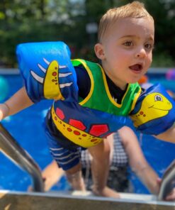 Body Glove Paddle Pals Life Jacket - The Safest Patented U.S. Coast Guard Approved Kids Swim Vest 33-55 LBS Dinosaur One Size 33-55 35 71VLSePtxgL