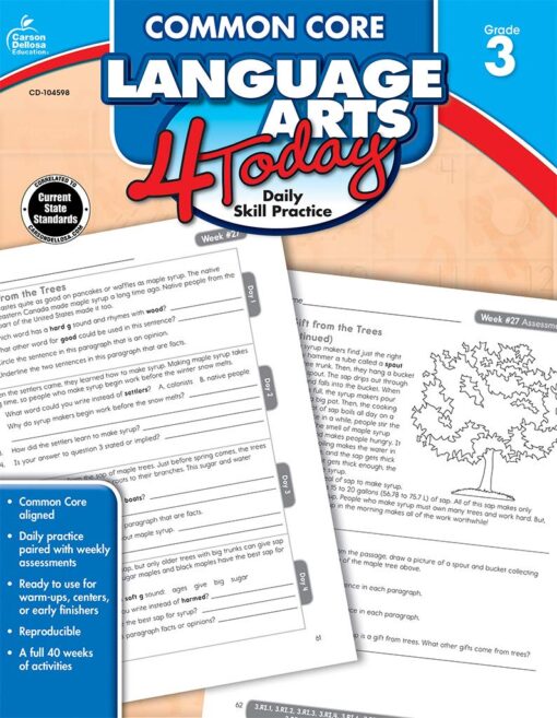 Common Core Language Arts 4 Today, Grade 3 (Common Core 4 Today) (Volume 3)