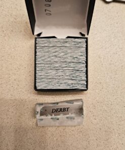 Utopia Care Professional Barber Straight Edge Razor Safety with 100-Pack Derby Blades - 100 Percent Stainless Steel (Silver) Silver 33 71VLoNfEFWL