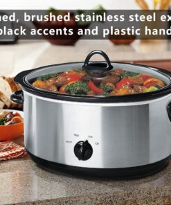 8-quart Oval Manual Slow Cooker - with Removable, Dishwasher-safe Stoneware insert, Dishwasher-safe Glass Lid 9 71VLqmV6dYL