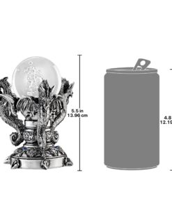 Design Toscano Dragons of Corfu Castle Gothic Decor Statue Globe Figurine, 5 Inch, Silver Chrome Old World 9 71VM5ZT3G3L