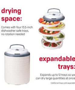 NESCO FD-75A Snackmaster Pro Food Dehydrator, For Snacks, Fruit, Beef Jerky, Gray 40 71VM6OTsYEL