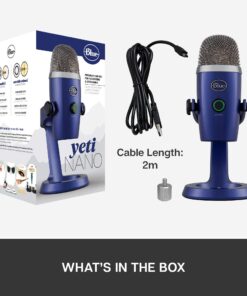 Logitech for Creators Blue Yeti Nano USB Microphone for Gaming, Streaming, Podcasting, Twitch, YouTube, Discord, Recording for PC and Mac, Plug & Play -Vivid Blue Vivid Blue 22 71VMaO6T7L 2