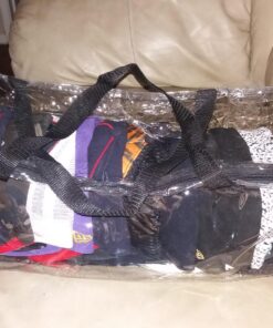 Houseables Baseball Cap Storage Bag, Hat Organizer Case, 23" x 6" x 8", Clear Plastic, Caps Holder, Moisture & Dust Proof, Black Handles, Box w/Zipper Closure, Stores & Racks 22 Hats, Dirt Protection 35 71VNRvbH0OL 1