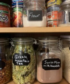 Arteza 150 Chalkboard Labels + 3 White Chalk Markers - Removable Chalk Labels for Jars - Waterproof Mason Jar Stickers 15 71VNZQ7LRIL