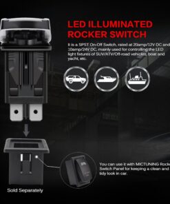 MICTUNING LS083101JL Laser Backlit Rocker Switch Kit for Vehicle Boat Marine, On/Off, Interior Light, 20A 12V LED Light, Blue 1 Count (Pack of 1) 15 71VOZUWedXL