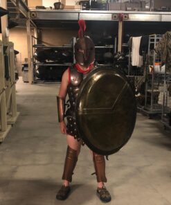 THOR INSTRUMENTS Medieval King Spartan Copper 300 Helmet W/RED Plume Muscle Jacket Leg ARM Guards Rustic Vintage Home Decor Gifts 15 71VOh83HbL