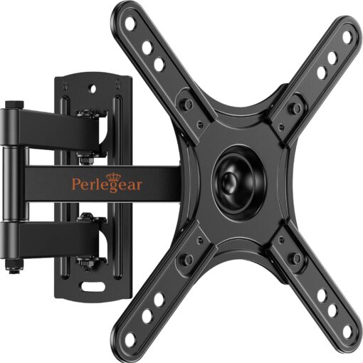 Perlegear Full Motion TV Wall Mount Bracket for Most 17-42 Inch LED LCD Flat Curved Screen TVs & Monitors, Swivel Tilt Extension Rotation with Articulating Arms, Max VESA 200x200mm up to 44lbs