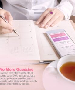 Eveline Digital Ovulation Test Predictor Kit - Easy at Home Ovulation Test Strips with Smart Scanner, Digital Results on Eveline App, 1 Cycle Supply Pregnancy Must-Haves - 99% Accuracy, 5 LH Strips 1 Count (Pack of 1) 17 71VPVf cOL