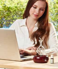 Radiance Nebulizing Diffuser for Essential Oil Aromatherapy - Dark Colored Wood Base Dark Brown Wood Base 28 71VPys40WRL