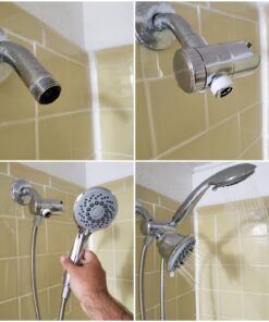 AquaStorm by HotelSpa 30-Setting SpiralFlo 3-Way HIGH PRESSURE Luxury Shower Head/Handheld Showerhead Combo with Water Saving Economy Mode/Chrome Chrome & Gray 37 71VQB2VS9RL 1