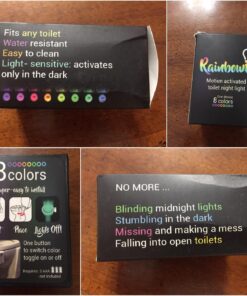 RainBowl Toilet Bowl Night Light with Motion Sensor - Funny Mens Stocking Stuffers 2023 - Unique Cool Gadget - Gag Christmas Gift for Dad, Boyfriend, Husband - White Elephant Gifts Idea, Secret Santa 47 71VR1y2aaPL