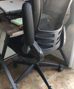 Flash Furniture Kelista Mid-Back Swivel Office Chair with Adjustable Lumbar Support and Seat Height, Ergonomic Mesh Desk Chair with Flip-Up Armrests, Black Black Mesh Set of 1 57 71VRpoeyprL