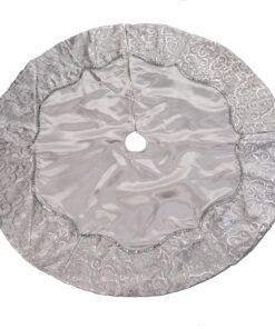 Kurt Adler 48-Inch Silver Satin with Printed Border Treeskirt 9 71VS8Xi3 pL