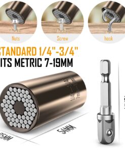 Alternative view of Lenski Stocking Stuffers Gifts for Men, Super Universal Socket Mens Gifts for Christmas, Gifts for Dad Him, Dad Gifts for Men Who Have Everything, Tools Cool Stuff Gadgets for Men Car Accessories Black Gold