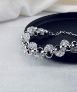 Mytys Fashion Bracelet for Women Wire Mesh Crystal Fishnet Bracelets Bangle for Women Girls Bracelet Style#1 8 71VSzm60mKL