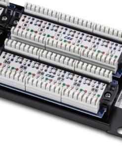 TRENDnet 48-Port Cat5-5e RJ-45 UTP Unshielded Patch Panel, Wallmount or Rackmount,100Mhz,Cat5e Krone Connectors, Color-Coded Labeling, Cat3,Cat5e,Cat4,Cat3 Compatible,2U Rackmount, Black,TC-P48C5E 13 71VTNmv7YGL