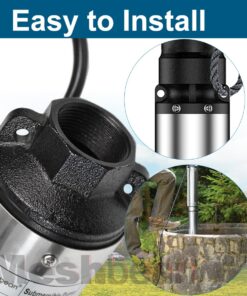iMeshbean® 4" Deep Well Submersible Pump, 1/2 HP, 220V, 60 Hz, 25 GPM, 150 Feet Head, Stainless Steel with Built-in Control Box M#03 12 71VU3EoGXGL