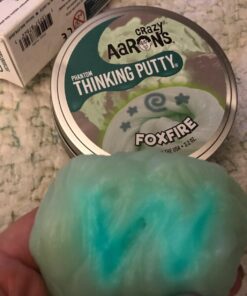 Crazy Aaron's Thinking Putty 4" Tin - Phantoms Foxfire - Glowing Sparkle Glow Putty, Soft Texture - Never Dries Out 23 71VUSQd3UnL