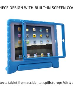 HDE Case for iPad 9.7-inch 2018 / 2017 Kids Shockproof Bumper Hard Cover Handle Stand with Built in Screen Protector for New Apple Education iPad 9.7 Inch (6th Gen) / 5th Generation iPad 9.7 - Blue 22 71VUnRKHXfL