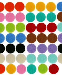 Maromalife 48PCS 22mm Replacement Refill Pads for 30mm Essential Oil Diffuser Necklace, Felt Pads for Aromatherapy Necklace Pendant Diffuser Bracelet Car Diffuser Vent Clip with 12 Colors, 0.87 Inch 14 71VVHMs b9L