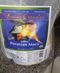 Divine Organics 2 Lb / 32 Ounce - Raw Peruvian Maca Powder - Certified Organic - Vegan, Antioxidant, Gluten Free - Mix in Coffee, Chocolate, Smoothies, Cereals - Yellow Peruvian Maca Root 18 71VWBSPtZL