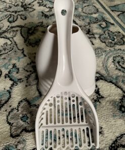 Petmate Scoop N' Hide Cat Litter Scoop with Discreet Litter Scoop Holder, White Pearl White 19 71VWIwGLwL