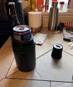 Asobu Frosty Beer Holder 2 Go Vacuum Insulated Double Walled Stainless Steel Beer Can and Bottle Cooler with Beer Opener Eco Friendly and Bpa Free (black) Black 34 71VWW7SS0NL