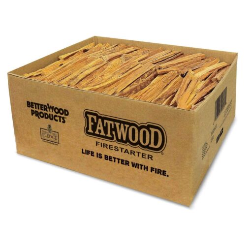 Better Wood Products Fatwood All Natural Waterproof Fire Logs, Indoor or Outdoor Wood Fire Starter Sticks for Fireplace and Camping, 50 Pounds 1 Pack
