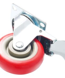Online Best Service 4 Pack Caster Wheels Swivel Plate On Red Polyurethane Wheels (4 inch with Brake) 4 inch with Brake 28 71VWhC6z6ML