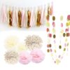 Bridal Shower Decorations Pink Gold Cream Glitter Gold Paper Tassel Garland Polka Dot Tissue Poms for Girl Prince Birthday Party Decorations Pink Gold First Birthday Party Decor 12 71VWmeW PML