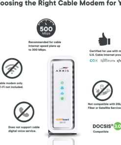 ARRIS® Surfboard® SB6183 Cable Modem, White DOCSIS 3.0 Modem Only 29 71VWrtEkleL