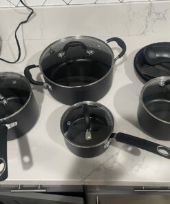Amazon Basics Hard Anodized Non-Stick 12-Piece Cookware Set, Black - Pots, Pans and Utensils 17 71VWx8vQHL
