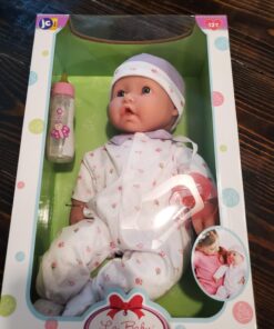 JC Toys - La Baby | Caucasian 16-inch Medium Soft Body Baby Doll | Washable | Removable Purple Outfit w/Hat and Pacifier | for Children 12 Months + Purple Caucasian 33 71VXgGA7dJL