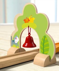 HABA Kullerbu Sim-Sala-Kling - 38 Piece Wooden & Plastic Ball Tack Set with Steep Curves and Musical Effects 10 71VXuL2ZujL