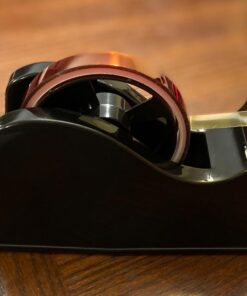 Desktop Tape Dispenser Adhesive Roll Holder (Fits 1" & 3" Core) with Weighted Nonskid Base Black plastic 49 71VYquw3ByL