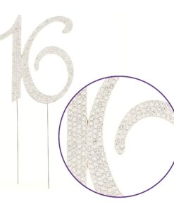 Ella Celebration 16 Cake Topper 16th Birthday Sweet 16 Party Supplies Decoration Ideas Silver Rhinestone Number (Silver) 21 71VZ2Lfjw8L