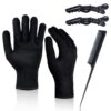Heat Gloves for Hair Styling, IKOCO 2Pcs Curling Iron Gloves Heat Proof Glove Mitts for Hair Styling Flat Iron and Curling Wand Hot-Air Brushes Medium 10 71Va1nwXJNL