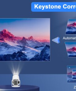 Mini Projector, Magcubic HY300 Auto Keystone Correction Portable Projector, 4K/ 200 ANSI Smart Projector with 2.4/5G WiFi, BT 5.0, 130 Inch Screen, 180 Degree Flip, Round Design, Home Video Projector white 21 71Vbv7PXLJL