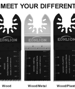 EONLION 50Pcs Metal Wood Oscillating Multitool Quick Release Saw Blades Kit Compatible with Fein Multimaster Porter Cable Black, Decker Bosch Dremel Craftsman Ridgid Ryobi Milwaukee Dewalt Rockwell 50 Pcs 12 71VbzAYDGTL