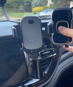 1Zero Solid Car Truck Phone Mount Holder with 14-Inch Gooseneck Long Arm, Windshield Window Mobile Holders w/Industrial-Strength Suction Cup, Anti-Shake Stabilizer Compatible All Cell Phones iPhone Black Mirror Surface with Silver Ring 38 71Vc4FVRv7L