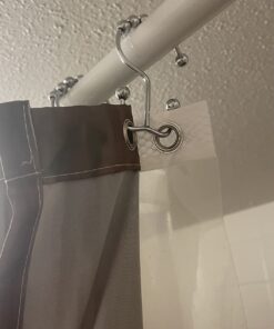 Utopia Bedding Shower Curtain Hooks Rings, Rust-Resistant Metal Double Roller Glide Shower Hooks for Bathroom Shower Rods Curtains, Set of 12 - Chrome 31 71Vd3cZTbcL