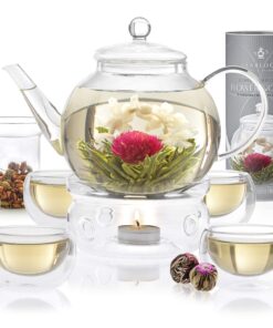 Teabloom Flowering Tea - 12 Unique Varieties of Fresh Blooming Tea Flowers - Hand-Tied Natural Green Tea Leaves & Edible Flowers - 12-Pack Gift Canister - 36 Steeps, Makes 250 Cups 12 Count (Pack of 1) 21 71VdA1acPcL 1