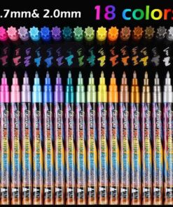 18 Colors Metallic Marker Pens, 0.7 mm Extra Fine Point Paint Pen, Metallic Painting Pens, Metallic Permanent Markers for Cards Writing Signature Lettering 30 71Ve8oWDlFL