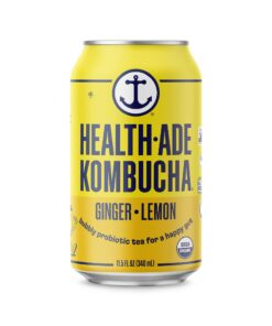 Alternative view of Health-Ade Canned Kombucha Tea Organic Drink, Fermented Tea with Living Probiotics, Detoxifying Acids, Supports Gut Health, Non-GMO, Vegan, Gluten Free, 12 Pack (11.5 Fl Oz Cans), Ginger-Lemon Kombucha in Cans