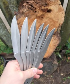 Perfect Point Throwing Knives – Set of 12 – 6 Satin Finish and 6 Black Stainless Steel Throwing Knives, Includes Nylon Sheath, Full Tang Construction, Well Balanced, – PAK-712-12 33 71VejDbjJbL